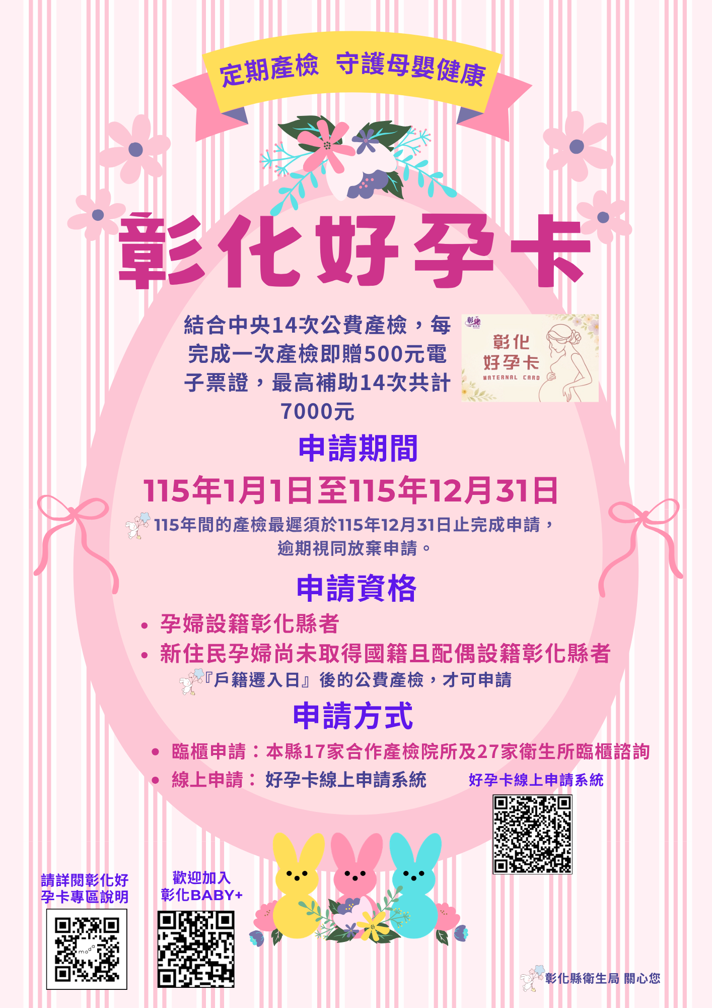 【定期產檢，彰化好孕卡陪您安心迎接寶寶到來】宣傳圖片